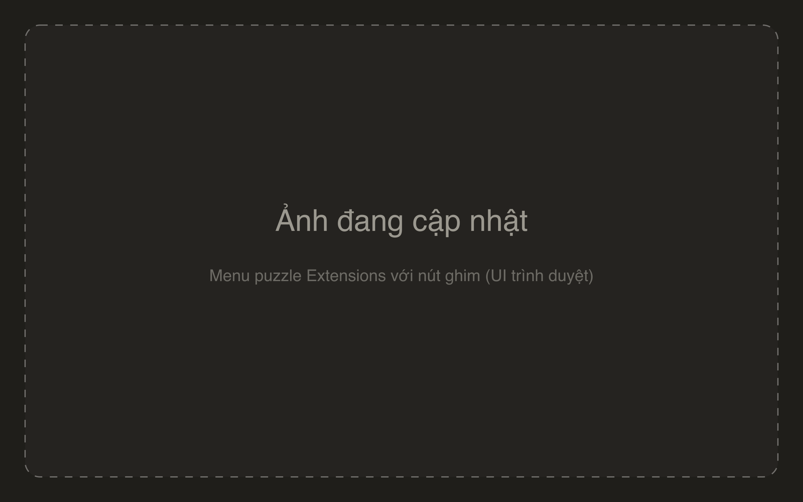 Menu Extensions của Chrome với nút ghim AI Live Translator
